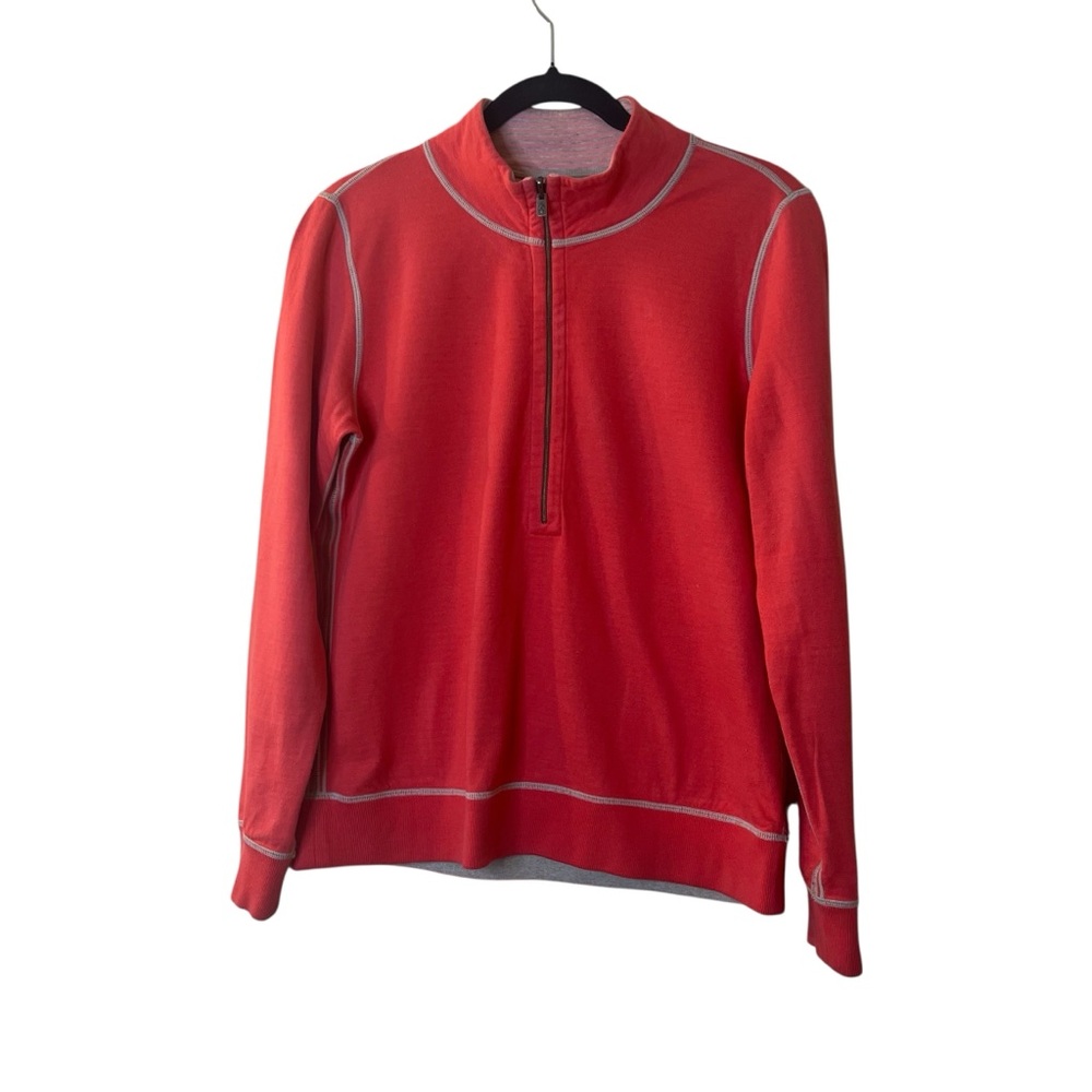 Tommy Bahama Women's Red Half-Zip Cowl Pull-Over Shirt/ Jacket Sz S